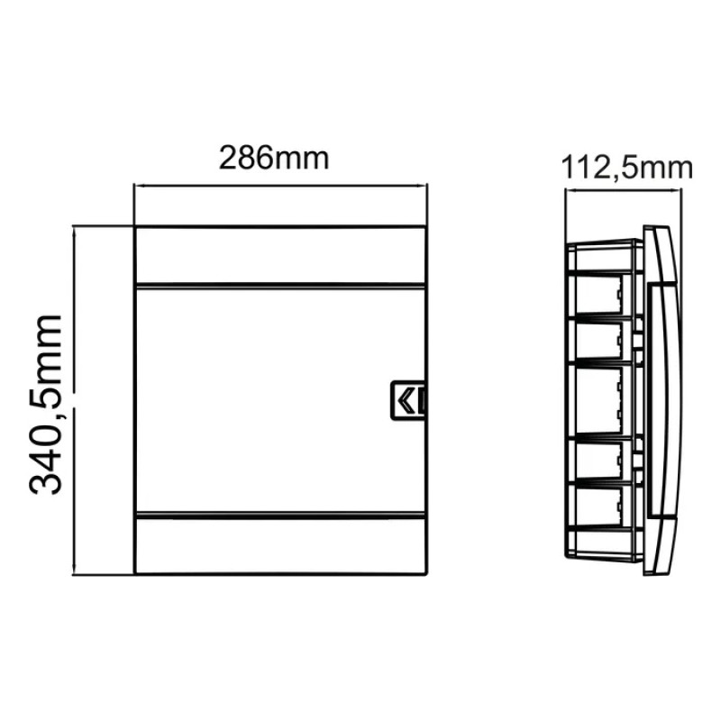 Електрощиток вбудований на 24 автомата пластиковий чорний (600-001-241) Horoz Electric