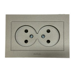 Розетка двухместная б/з OVIVO Grano антрацит (400-130300-908)