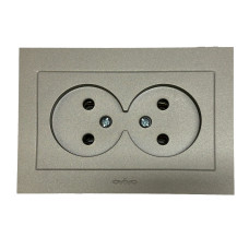 Розетка двухместная б/з OVIVO Grano антрацит (400-130300-908)