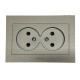 Розетка двухместная б/з OVIVO Grano антрацит (400-130300-908)