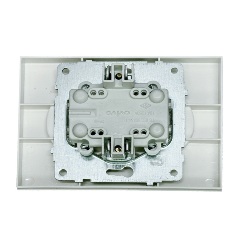 Розетка двухместная б/з OVIVO Grano белый (400-010300-908)