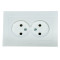 Розетка двухместная б/з OVIVO Grano белый (400-010300-908)