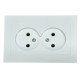 Розетка двухместная б/з OVIVO Grano белый (400-010300-908)