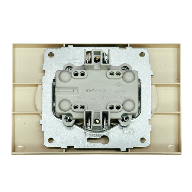 Розетка двухместная б/з OVIVO Grano крем (400-020300-908)