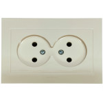 Розетка двухместная б/з OVIVO Grano крем (400-020300-908)