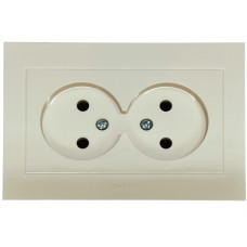 Розетка двухместная б/з OVIVO Grano крем (400-020300-908)