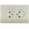 Розетка двухместная б/з OVIVO Grano крем (400-020300-908)