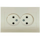 Розетка двухместная б/з OVIVO Grano крем (400-020300-908)