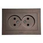 Розетка двухместная б/з OVIVO Grano мокко (400-190300-908)