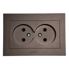 Розетка двухместная б/з OVIVO Grano мокко (400-190300-908)