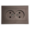 Розетка двухместная б/з OVIVO Grano мокко (400-190300-908)