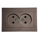 Розетка двухместная б/з OVIVO Grano мокко (400-190300-908)