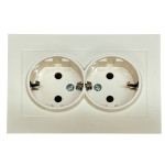 Розетка двухместная с/з OVIVO Grano крем (400-020300-907)