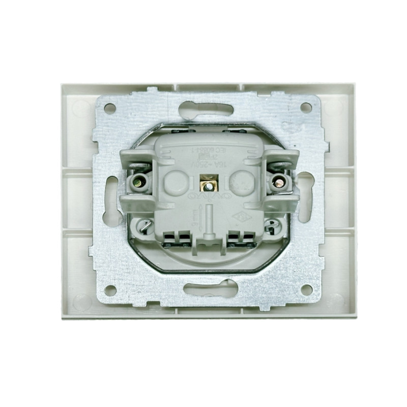 Розетка одинарная б/з OVIVO Grano белый (400-010300-215)