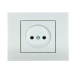 Розетка одинарная б/з OVIVO Grano белый (400-010300-215)