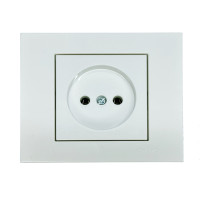 Розетка одинарная б/з OVIVO Grano белый (400-010300-215)