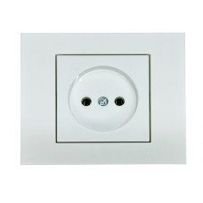 Розетка одинарная б/з OVIVO Grano белый (400-010300-215)