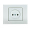Розетка одинарная б/з OVIVO Grano белый (400-010300-215)