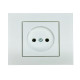 Розетка одинарная б/з OVIVO Grano белый (400-010300-215)