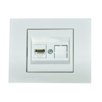 Розетка одинарная компьютерная RJ-45 OVIVO Grano белый (400-010300-229)