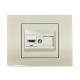Розетка одинарная компьютерная RJ-45 OVIVO Grano крем (400-020300-229)