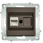 Розетка одинарная компьютерная RJ-45 OVIVO Grano мокко (600-000319-229)