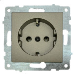 Розетка одинарная с/з OVIVO Grano антрацит (600-000313-217)