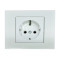 Розетка одинарная с/з OVIVO Grano белый (400-010300-217)