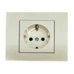 Розетка одинарная с/з OVIVO Grano крем (400-020300-217)