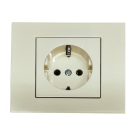 Розетка одинарная с/з OVIVO Grano крем (400-020300-217)