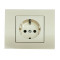 Розетка одинарная с/з OVIVO Grano крем (400-020300-217)