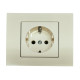Розетка одинарная с/з OVIVO Grano крем (400-020300-217)
