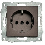 Розетка одинарная с/з OVIVO Grano мокко (600-000319-217)