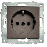 Розетка одинарная с/з OVIVO Grano мокко (600-000319-217)