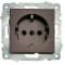 Розетка одинарная с/з OVIVO Grano мокко (600-000319-217)