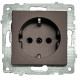Розетка одинарная с/з OVIVO Grano мокко (600-000319-217)
