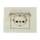 Розетка одинарная с/з с крышкой и защитой от детей OVIVO Grano крем (400-020300-243)