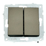 Выключатель двухклавишный OVIVO Grano антрацит (600-000213-202)