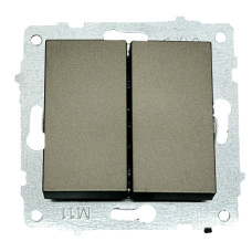 Выключатель двухклавишный OVIVO Grano антрацит (600-000213-202)