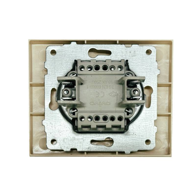 Вимикач двоклавішний OVIVO Grano крем (400-020200-202)