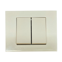 Выключатель двухклавишный OVIVO Grano крем (400-020200-202)