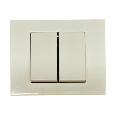 Выключатель двухклавишный OVIVO Grano крем (400-020200-202)