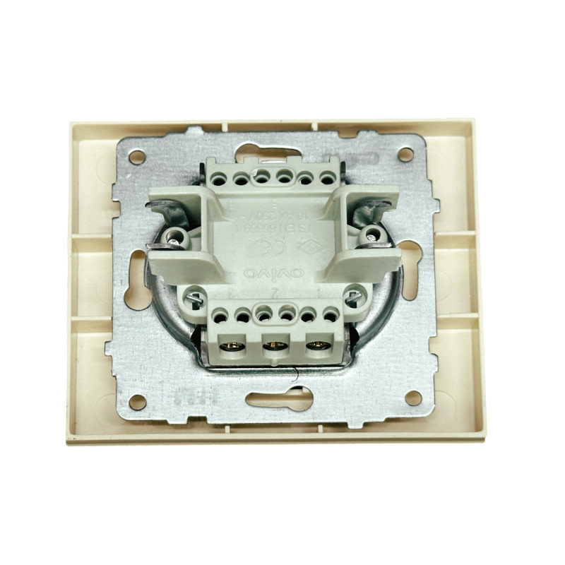 Выключатель двухклавишный с подсветкой OVIVO Grano крем (400-020200-203)