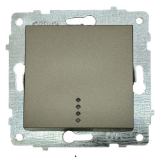 Выключатель одноклавишный с подсветкой OVIVO Grano антрацит (600-000213-201)