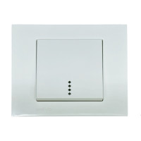 Выключатель одноклавишный с подсветкой OVIVO Grano белый (400-010200-201)