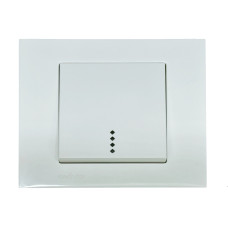 Выключатель одноклавишный с подсветкой OVIVO Grano белый (400-010200-201)