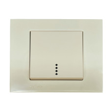 Выключатель одноклавишный с подсветкой OVIVO Grano крем (400-020200-201)