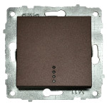 Выключатель одноклавишный с подсветкой OVIVO Grano мокко (600-000219-201)