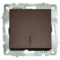 Выключатель одноклавишный с подсветкой OVIVO Grano мокко (600-000219-201)
