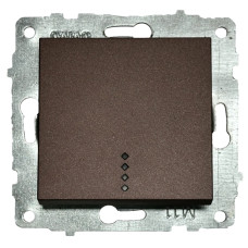 Выключатель одноклавишный с подсветкой OVIVO Grano мокко (600-000219-201)
